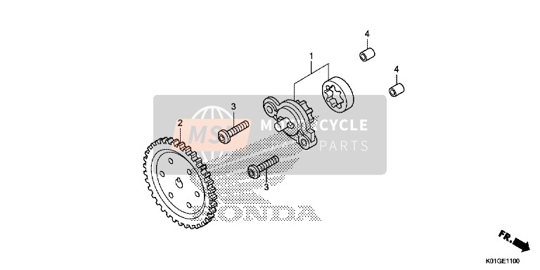 Honda SH125 2016 Oliepomp voor een 2016 Honda SH125